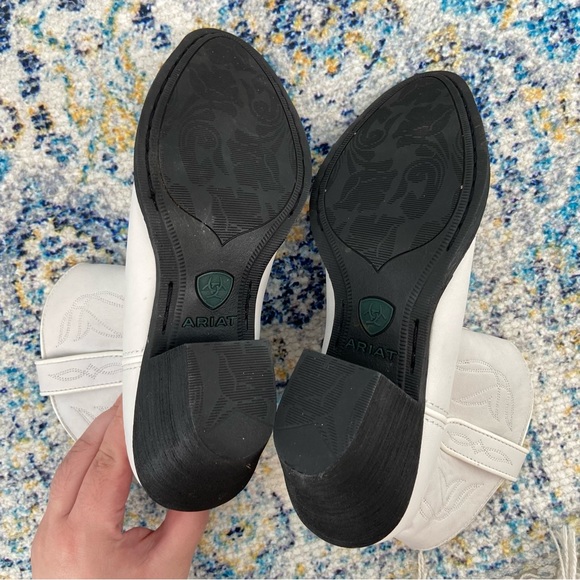 Ariat White Leather Darlin Western Cowgirl Boots Size 6B READ - Picture 15 of 15